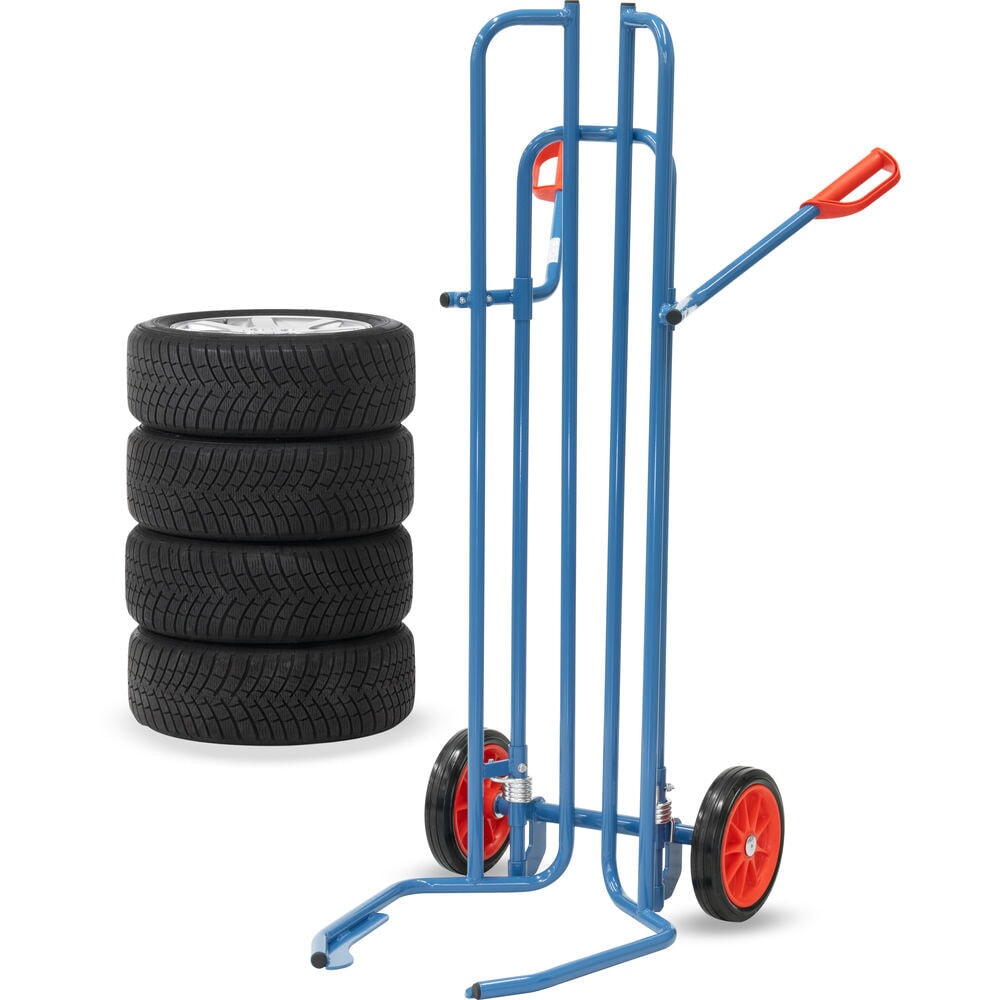 Zdjęcie produktu nr 3: Wózek do opon fetra® ze stali, udźwig 200 kg, do 8 opon, ogumienie z pełnej gumy
