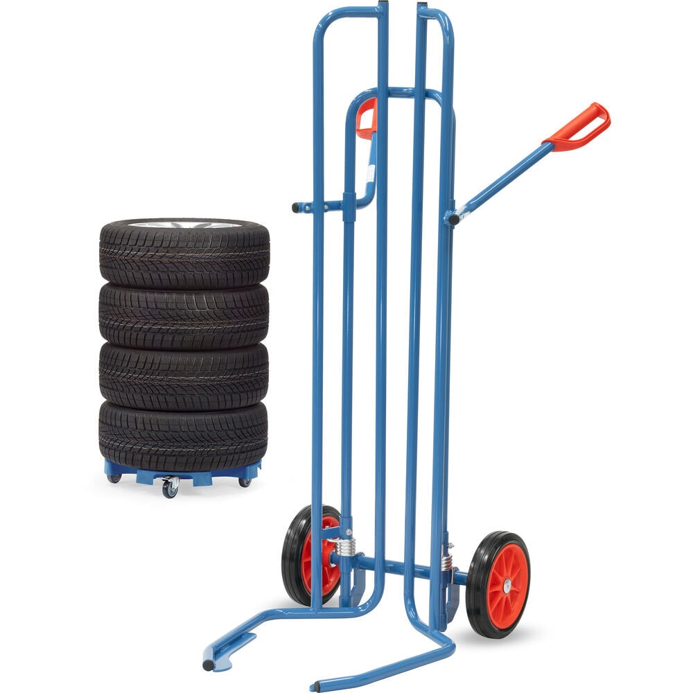 Zdjęcie produktu nr 4: Wózek do opon fetra® ze stali, udźwig 200 kg, do 8 opon, ogumienie z pełnej gumy