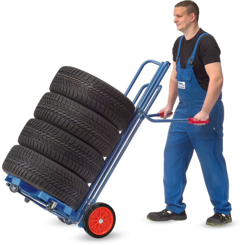 Zdjęcie produktu nr 7: Wózek do opon fetra® ze stali, udźwig 200 kg, do 8 opon, ogumienie z pełnej gumy