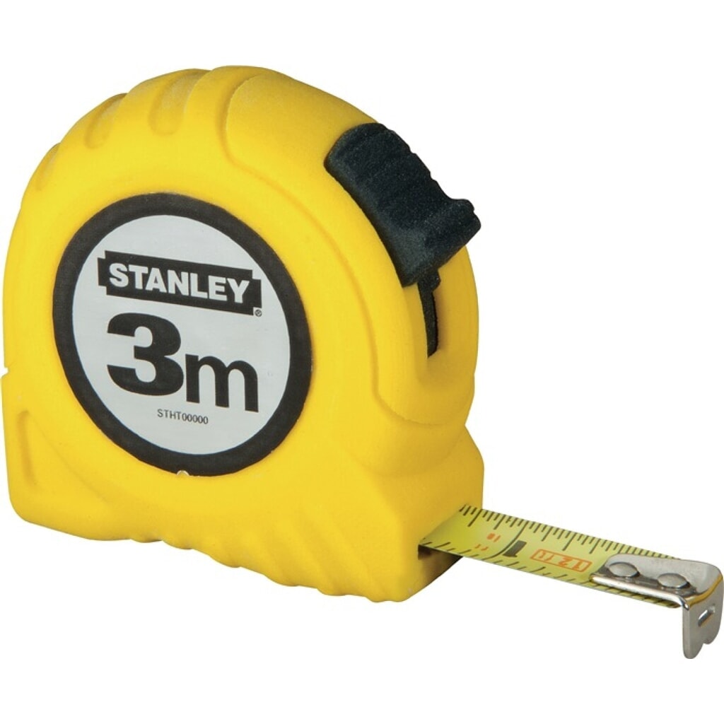 STANLEY Taschenrollbandmaß L.3m B.12,7mm mm/cm EG II Ku.Gürtelclip Produktabbildung: STANLEY Taschenrollbandmaß L.3m B.12,7mm mm/cm EG II Ku.Gürtelclip