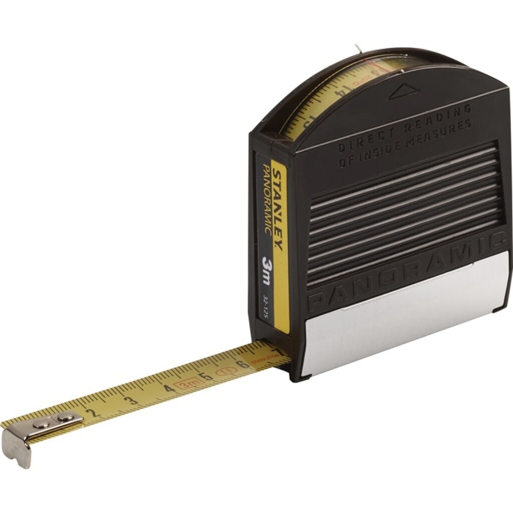 Produktabbildung: STANLEY Taschenrollbandmaß Panoramic L.3m B.12,7mm mm/cm EG II Ku.Sichtfenster