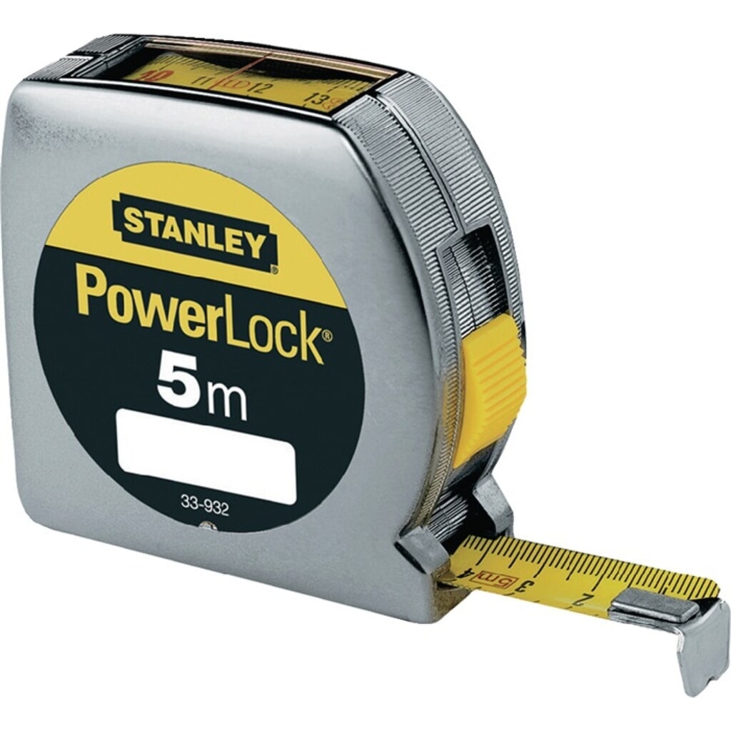 STANLEY Taschenrollbandmaß PowerLock® L.5m B.19mm mm/cm EGII Ku.Sichtfenster SB Produktabbildung: STANLEY Taschenrollbandmaß PowerLock® L.5m B.19mm mm/cm EGII Ku.Sichtfenster SB