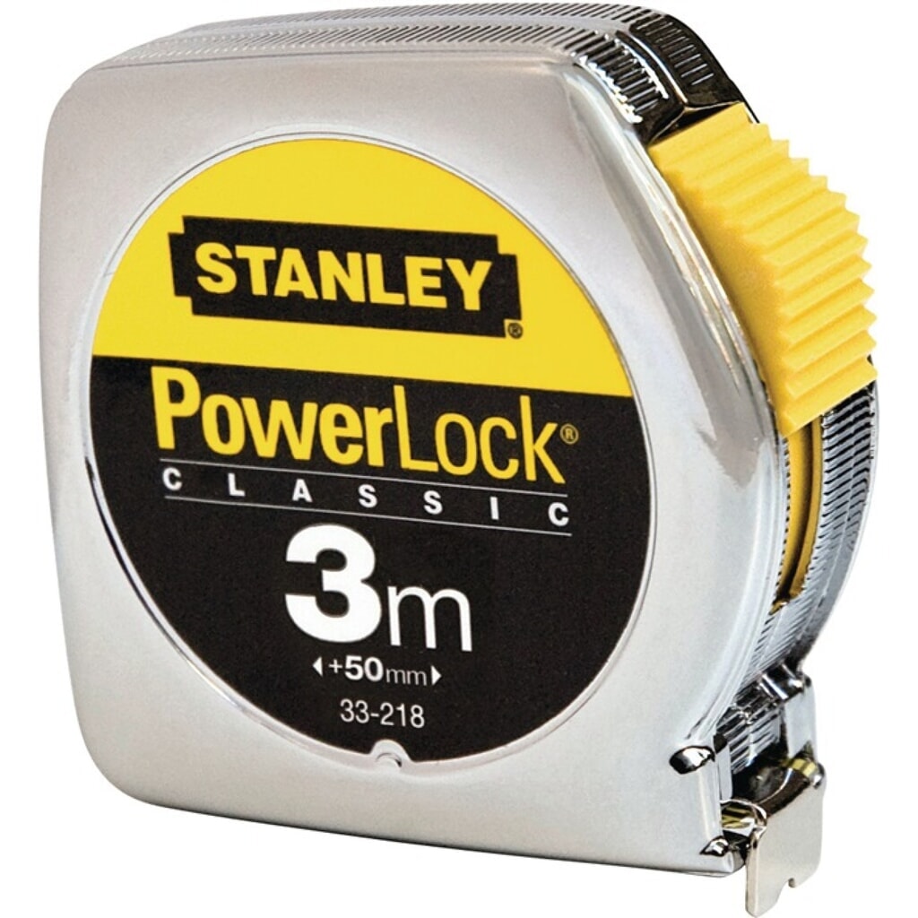 Taschenrollbandmaß PowerLock® Länge 3 m Breite 12,7 mm mm/cm EG II Metall Clip lose STANLEY Produktabbildung: Taschenrollbandmaß PowerLock® Länge 3 m Breite 12,7 mm mm/cm EG II Metall Clip lose STANLEY