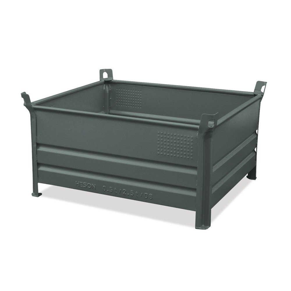 Product afbeelding: Stapelbak HESON®, met volledige wand, capaciteit 500 kg, bxd 800 x 500 mm, rood