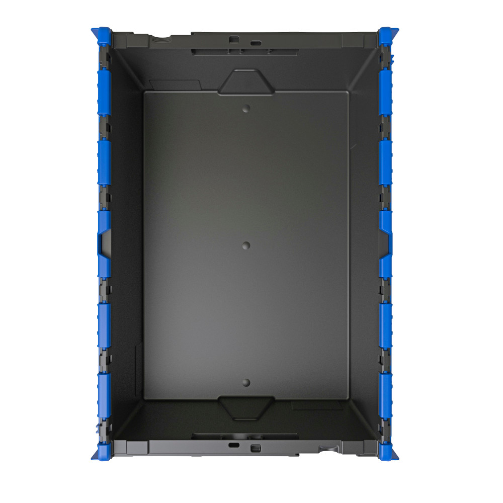 Productafbeelding nr. 3: Alpha Eurobox van PP-regranulaat met klapdeksel, zwart/gentiaanblauw, 77 liter, hxbxd 400 x 600 x 400 mm