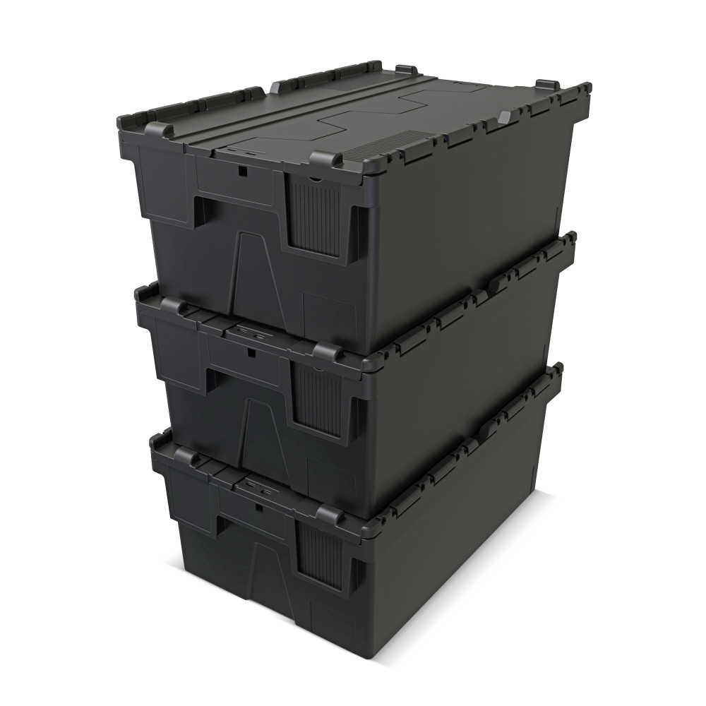 Productafbeelding nr. 9: Alpha Eurobox van PP-regranulaat met klapdeksel, zwart, 40 liter, hxbxd 250 x 600 x 400 mm