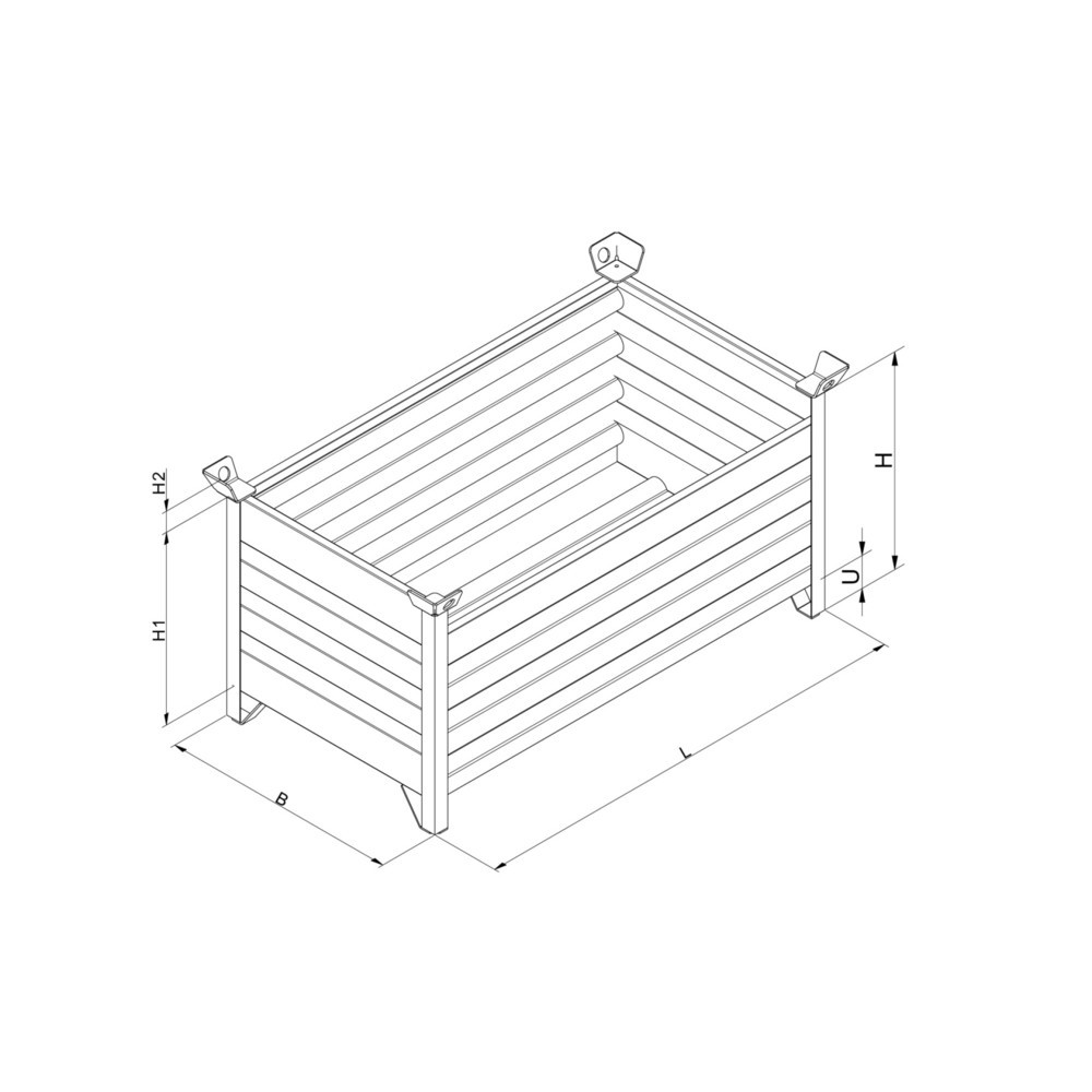 Productafbeelding nr. 2: Stapelpallet met massieve wand Eichinger®, 1.500 kg, lxbxh 1.000x800x750 mm chocoladebruin