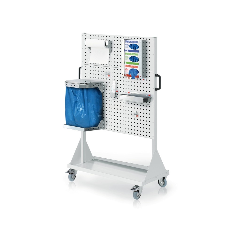 Illustration du produit: Kappes RasterPlan® Station d’hygiène, cloison mobile, 3 plaques perforées, HxlxP 1 580 x 1 000 x 500 mm, modèle 2