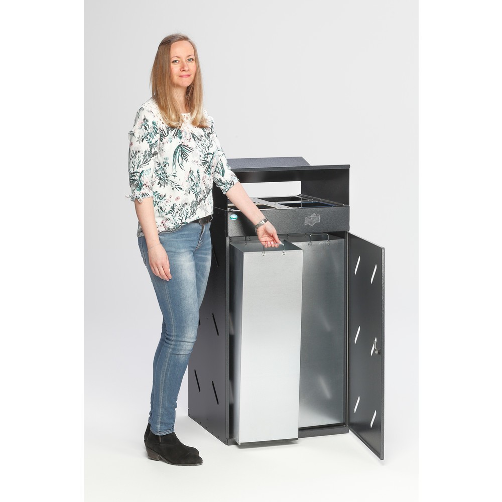 N° de l'image du produit 2 : Station de tri VAR® WS 58, ouvertures d'insertion, 4x 50 litres, argent antique