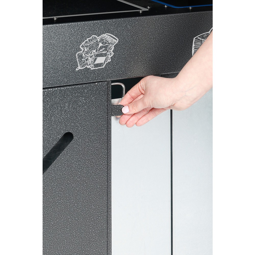 N° de l'image du produit 4 : Station de tri VAR® WS 89, ouvertures d'insertion, 3x 100 litres, argent antique