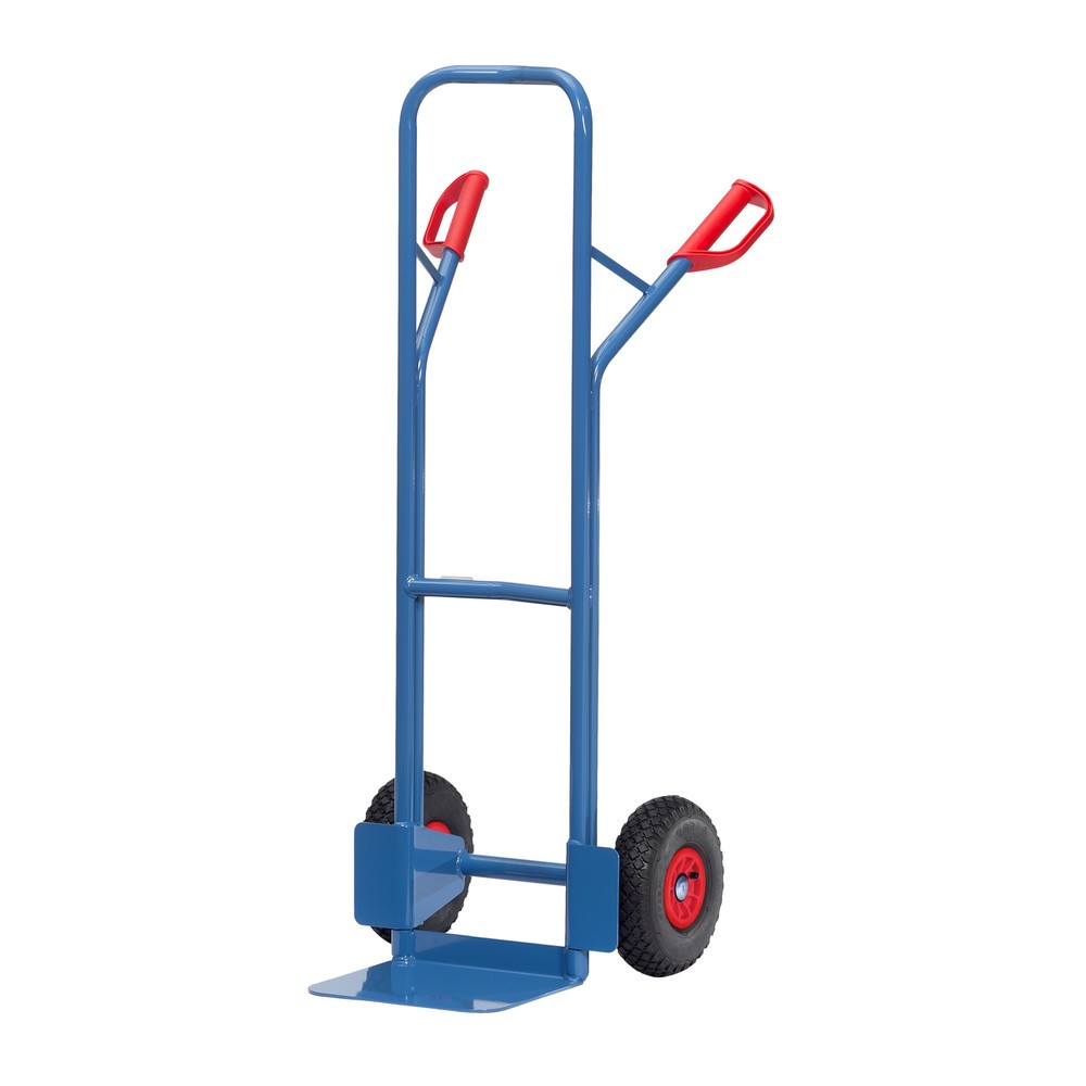 Product afbeelding: fetra® stapelkar, hoogte 1.300 mm, draagvermogen 300 kg, schep BxD 320 x 250 mm, met dwarsbeugel bovenaan, luchtbanden