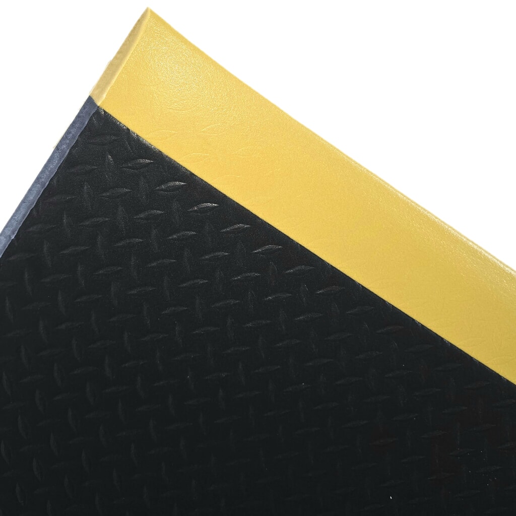 Steinbock® Anti-Ermüdungsmatte ErgoSoft, Rautenmuster, 2-lagig, BxL 600 x 1.000 mm, schwarz/gelb Produktabbildung: Steinbock® Anti-Ermüdungsmatte ErgoSoft, Rautenmuster, 2-lagig, BxL 600 x 1.000 mm, schwarz/gelb