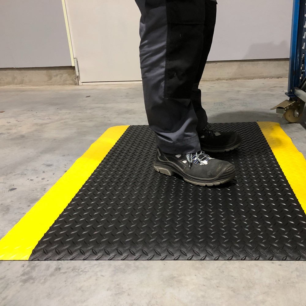 Produktabbildung Nr. 4: Steinbock® Anti-Ermüdungsmatte ErgoSoft Strong, Rautenprofil, 2-lagig, BxL 600 x 1.000 mm, schwarz/gelb