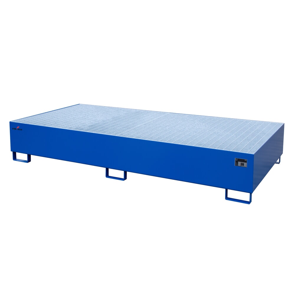 Produktabbildung Nr. 1: Steinbock® Auffangwanne aus Stahl für 2x KTC/IBC, blau