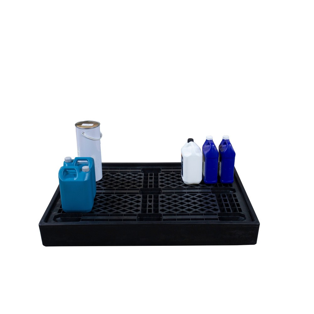 Produktabbildung Nr. 3: Steinbock® Auffangwanne ECO, 100% Recycling-PE, für 2x 200-Liter-Fässer u. Kleingebinde, Auffangvolumen 130 Liter