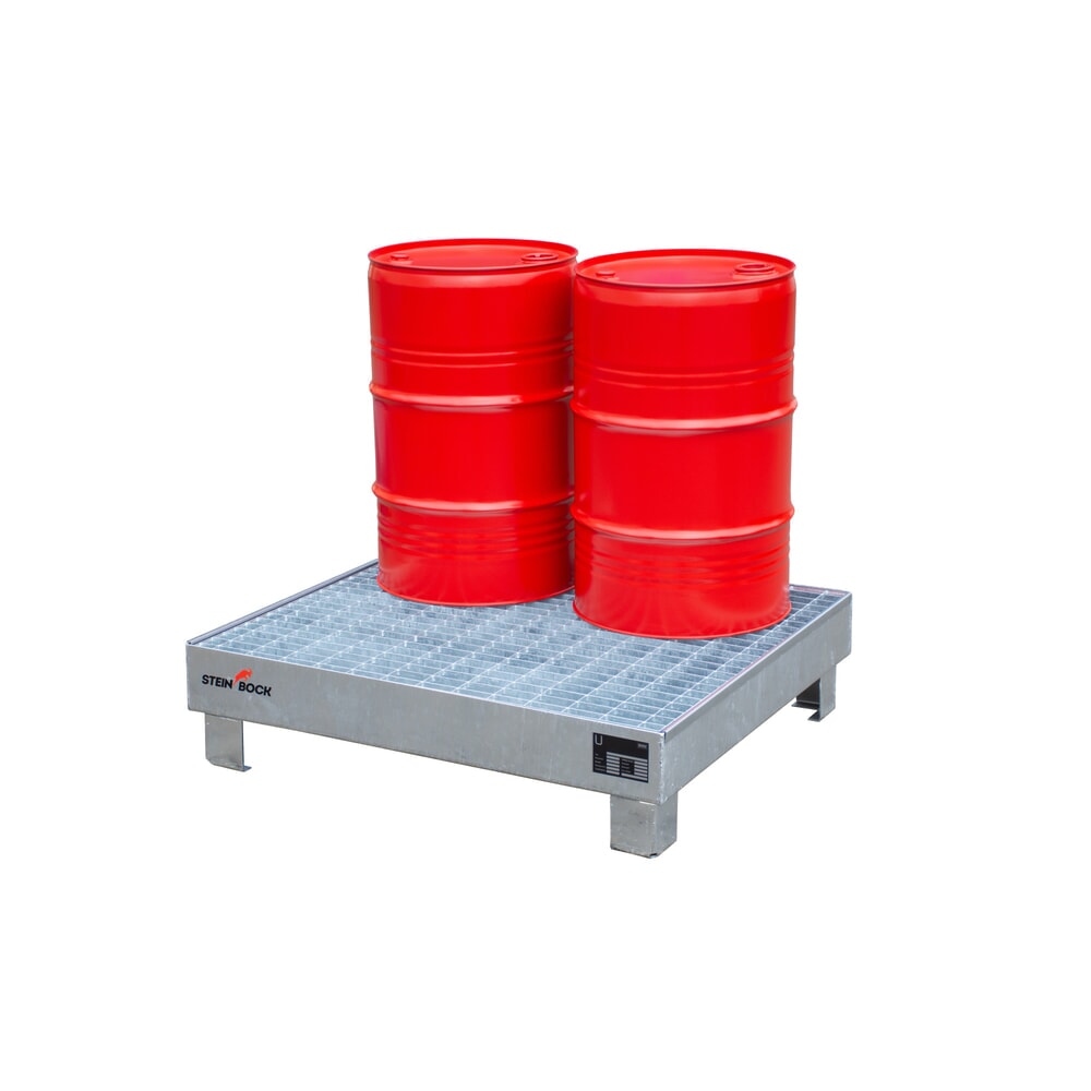 Produktabbildung Nr. 4: Steinbock® Auffangwanne für 4x 60-Liter-Fässer, inkl. Gitterrost, feuerverzinkt