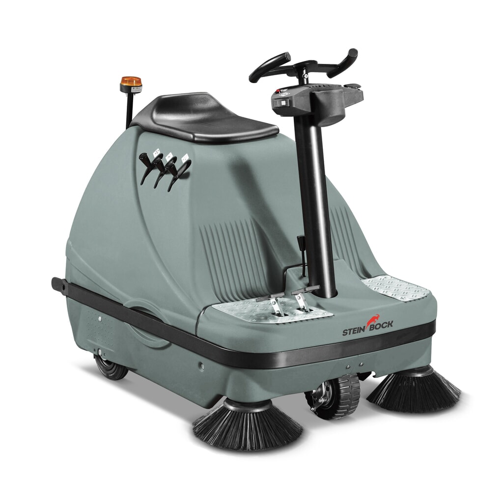 Steinbock® Aufsitz-Kehrsaugmaschine A-1000, Elektromotor, Kehrbreite 1.000 mm Produktabbildung: Steinbock® Aufsitz-Kehrsaugmaschine A-1000, Elektromotor, Kehrbreite 1.000 mm