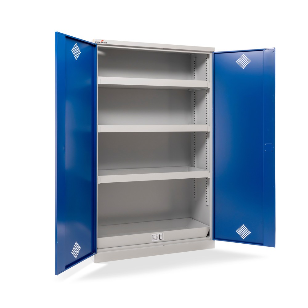 Produktabbildung Nr. 1: Steinbock® Chemikalien- und Giftschrank, 4 Wannen, HxBxT 1.950 x 1.200 x 500 mm