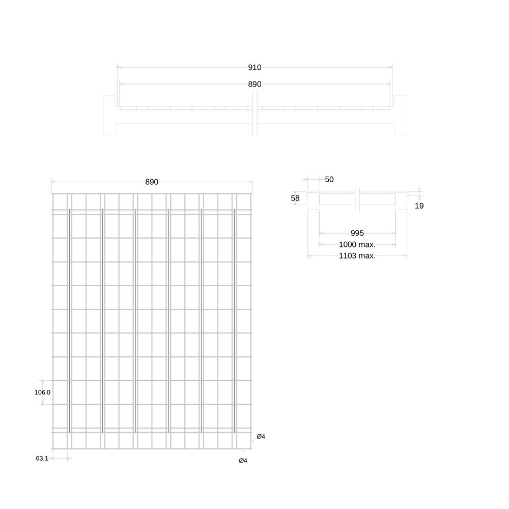 Produktabbildung Nr. 14: Steinbock® Drahtgitterboden für Palettenregale, Tragkraft pro Stellplatz 1.000 kg, 24 Stk/VE