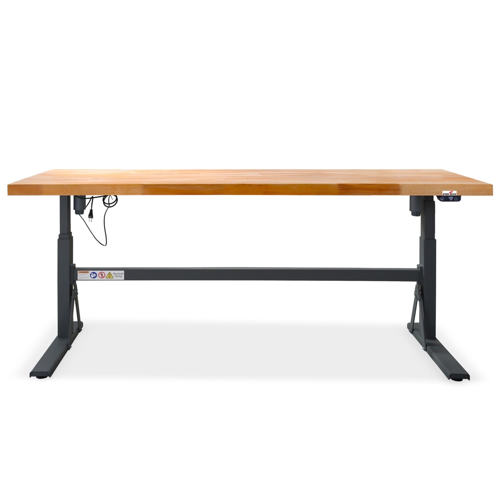 Steinbock® elektrisch höhenverstellbare Werkbank e-Adjust, HxBxT 700-1.170 x 2.000 x 750 mm, TK 350 kg Produktabbildung: Steinbock® elektrisch höhenverstellbare Werkbank e-Adjust, HxBxT 700-1.170 x 2.000 x 750 mm, TK 350 kg