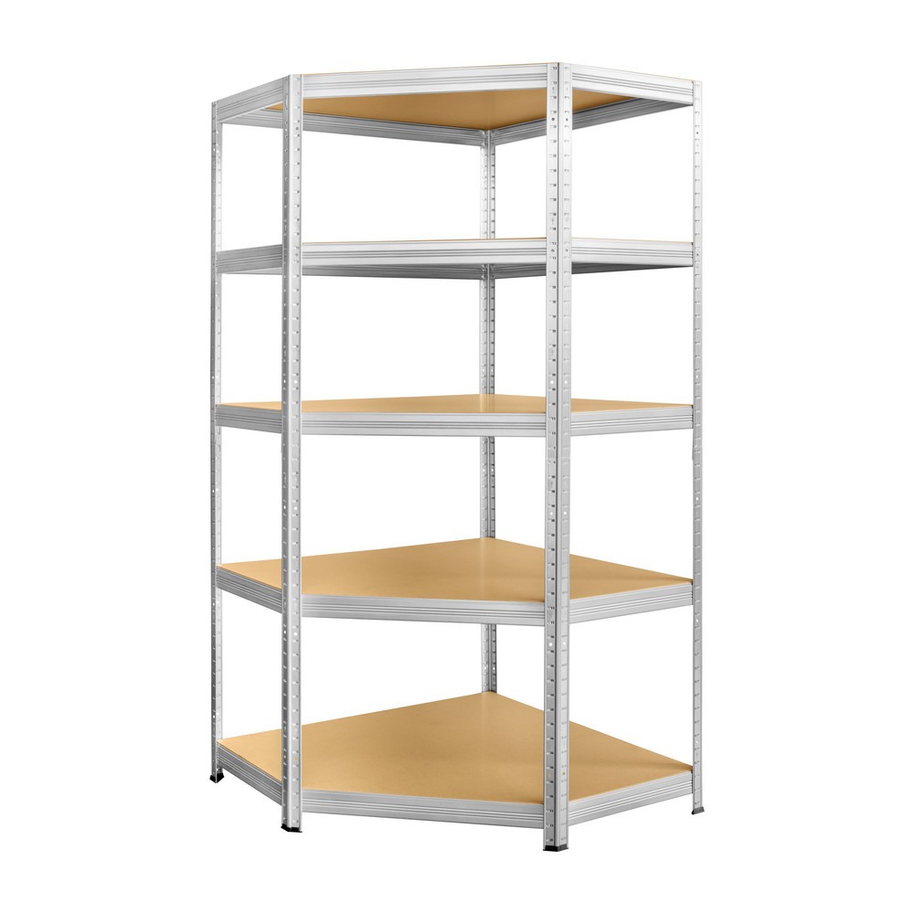 Produktabbildung: Steinbock® Fachboden-Eckregal verzinkt, Fachlast 250 kg, HxBxT 1.800 x 900 x 450 mm