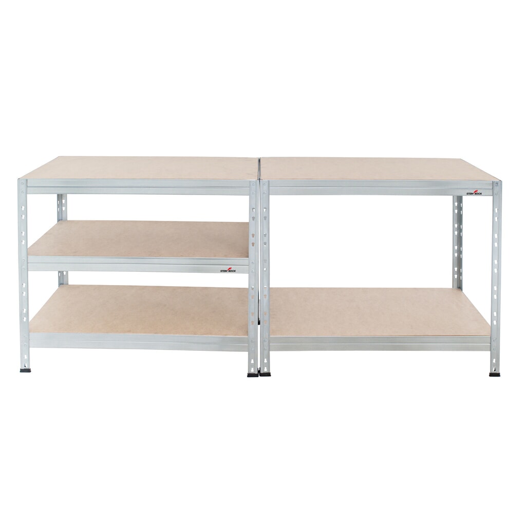 Steinbock® Schwerlastregal Rivet 1 Grundfeld, Fachlast 250 kg, HxBxT 1800 x 910 x 460 mm, verzinkt Produktabbildung Nr. 6: Steinbock® Schwerlastregal Rivet 1 Grundfeld, Fachlast 250 kg, HxBxT 1800 x 910 x 460 mm, verzinkt