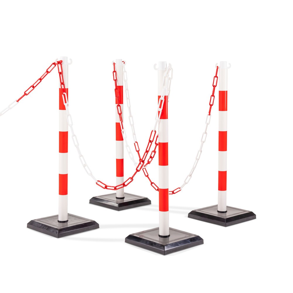 Produktabbildung Nr. 1: Steinbock® Kettenständer-Set, 4 Ständer, rot-weiß