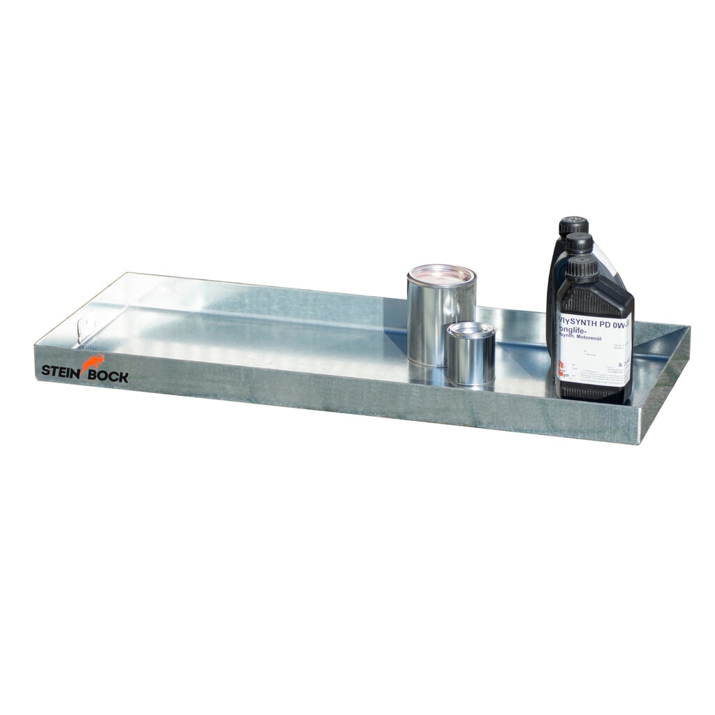 Produktabbildung Nr. 2: Steinbock® Kleingebinde-Auffangwanne aus Stahl, verzinkt, HxBxT 60 x 940 x 370 mm, Auffangvolumen 12 Liter