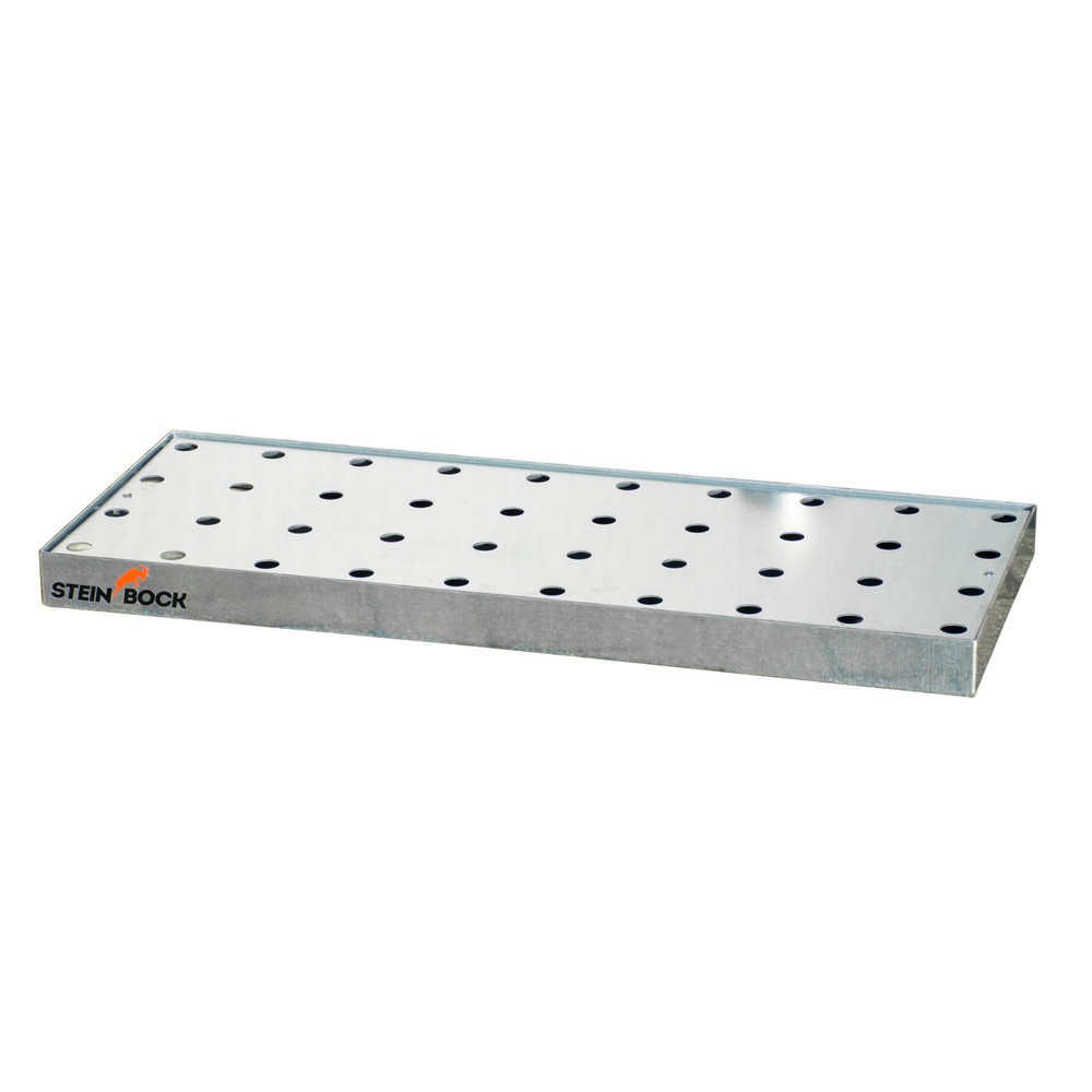 Produktabbildung Nr. 1: Steinbock® Kleingebindewanne, aus Stahl, verzinkt, HxBxT 60 x 370 x 940 mm, Auffangvolumen 11 Liter, inkl. Lochblech-Rost