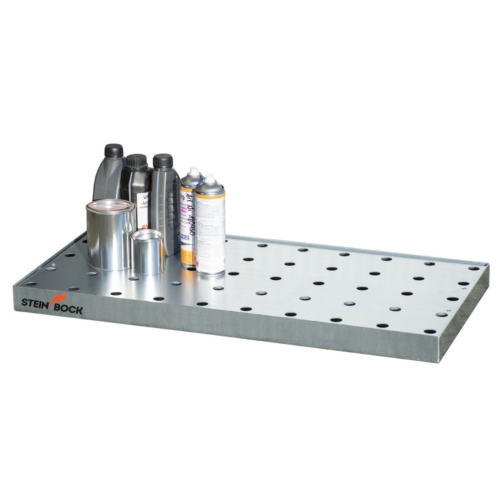 Produktabbildung Nr. 2: Steinbock® Kleingebindewanne, aus Stahl, verzinkt, HxBxT 60 x 470 x 940 mm, Auffangvolumen 15 Liter, inkl. Lochblech-Rost
