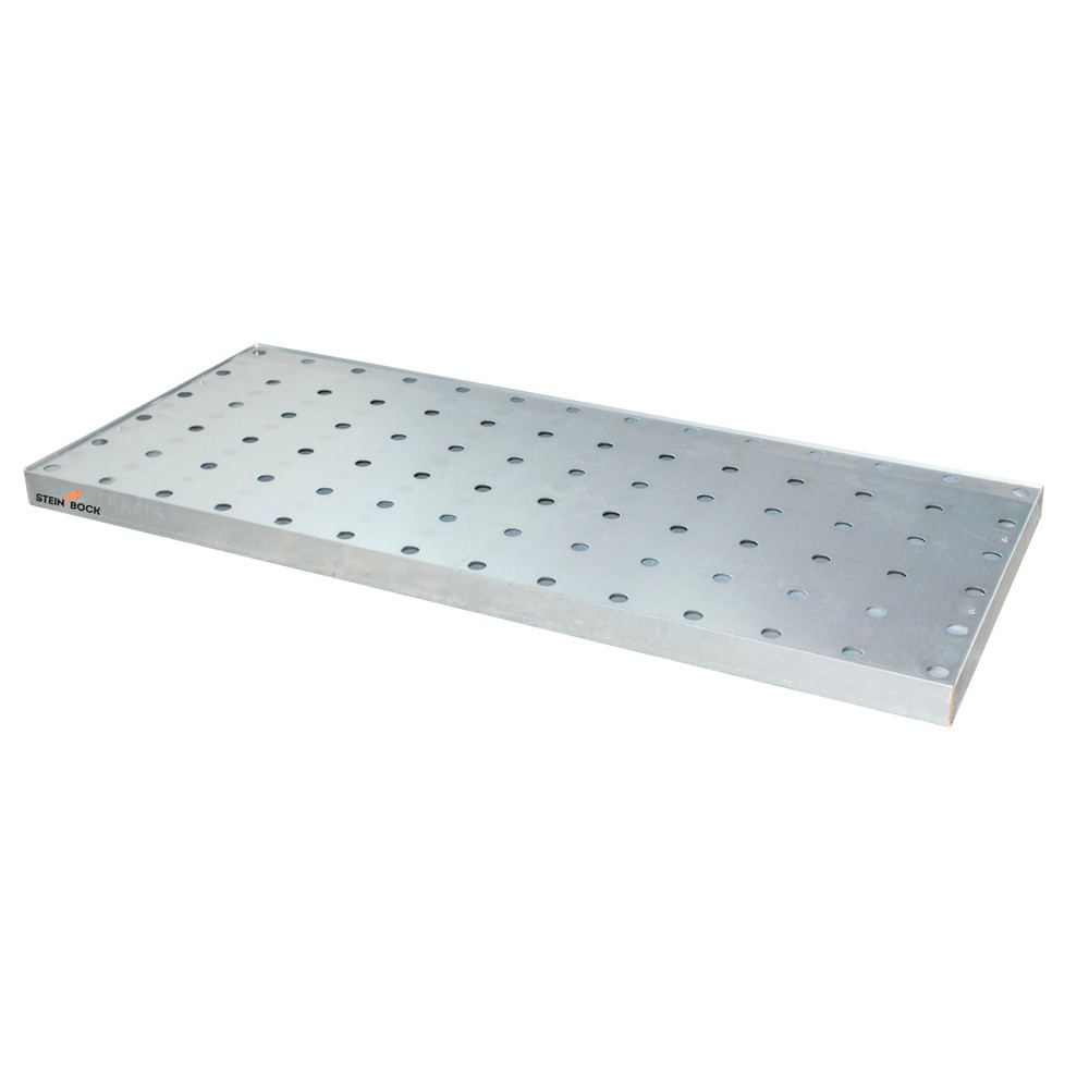 Produktabbildung Nr. 1: Steinbock® Kleingebinde-Auffangwanne aus Stahl, verzinkt, HxBxT 60 x 1.390 x 600 mm, Auffangvolumen 28 Liter, inkl. Lochblech-Rost