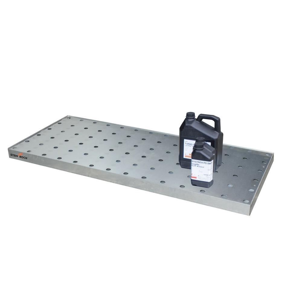Produktabbildung Nr. 2: Steinbock® Kleingebinde-Auffangwanne aus Stahl, verzinkt, HxBxT 60 x 1.390 x 600 mm, Auffangvolumen 28 Liter, inkl. Lochblech-Rost