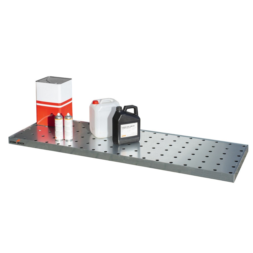 Produktabbildung Nr. 2: Steinbock® Kleingebinde-Auffangwanne aus Stahl, verzinkt, HxBxT 60 x 1.850 x 600 mm, Auffangvolumen 38 Liter, inkl. Lochblech-Rost