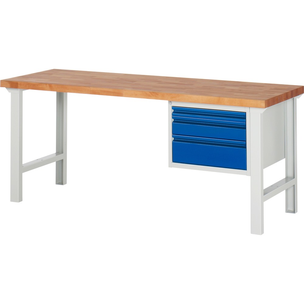 Obrázok výrobku: Steinbock® pracovný stôl, 3 zásuvky, V x Š x H 840 x 2 000 x 700 mm, RAL 7035/5010
