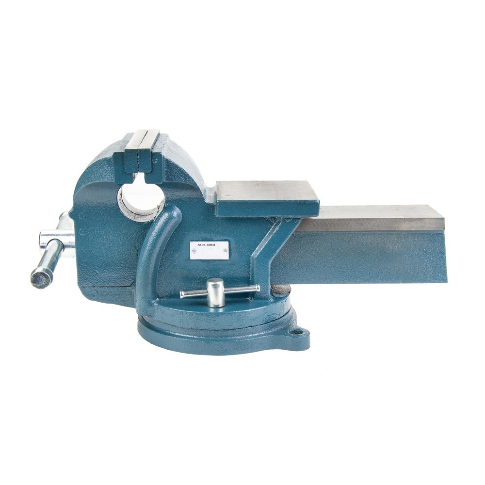 Produktabbildung: Steinbock® Schraubstock, dreh- und arretierbar, aus robustem Gusseisen, Backenbreite 125 mm