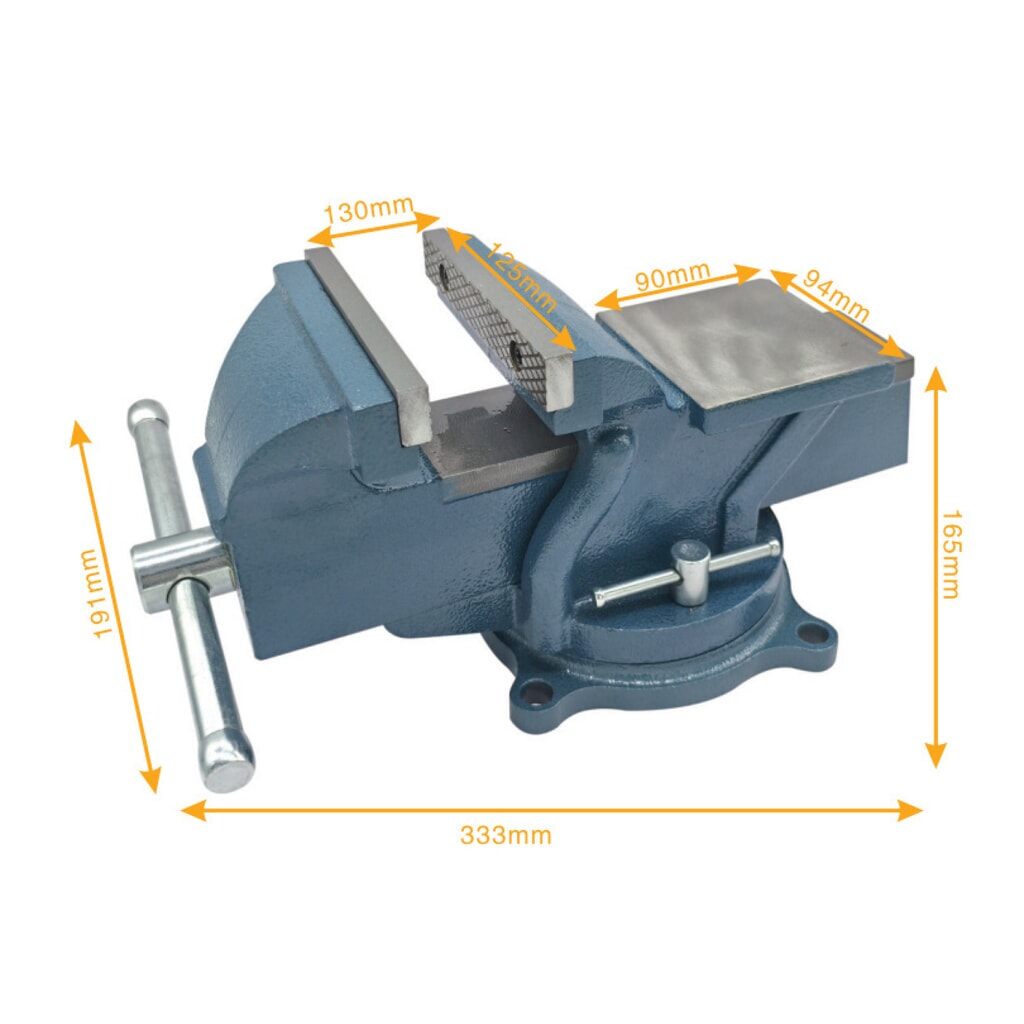 Steinbock® Schraubstock, dreh- und arretierbar, aus robustem Gusseisen, Backenbreite 125 mm Produktabbildung Nr. 7: Steinbock® Schraubstock, dreh- und arretierbar, aus robustem Gusseisen, Backenbreite 125 mm