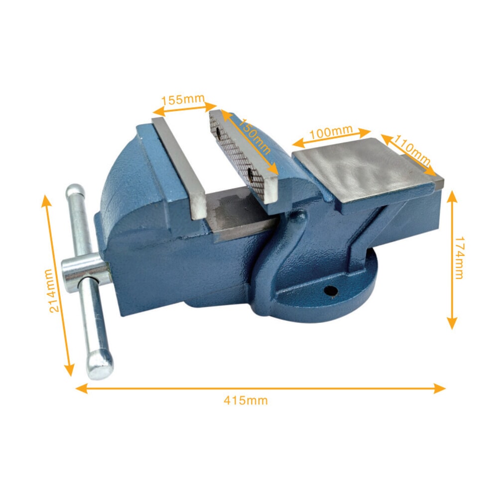 Produktabbildung Nr. 7: Steinbock® Schraubstock, feststehend, aus robustem Gusseisen, Backenbreite 150 mm