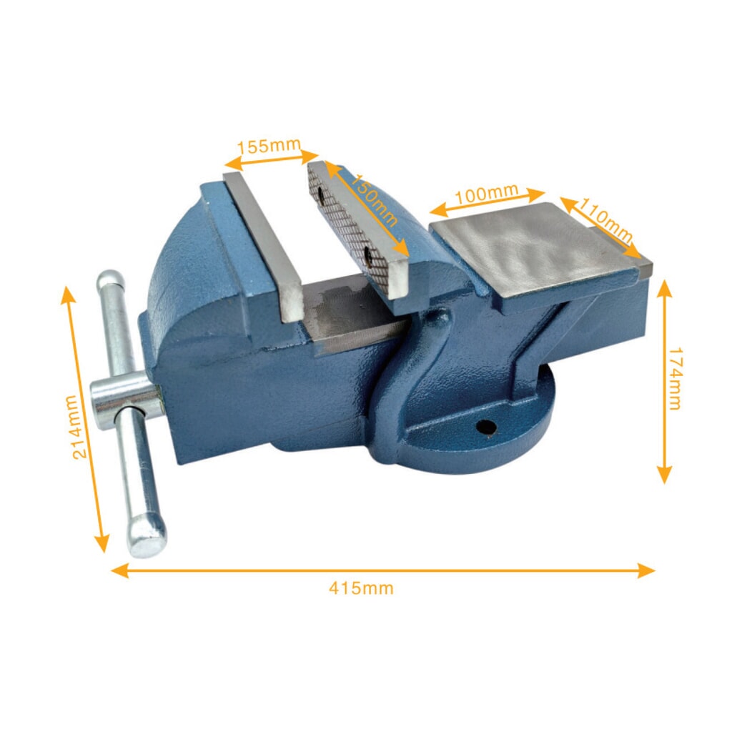 Steinbock® Schraubstock, feststehend, aus robustem Gusseisen, Backenbreite 150 mm Produktabbildung Nr. 7: Steinbock® Schraubstock, feststehend, aus robustem Gusseisen, Backenbreite 150 mm