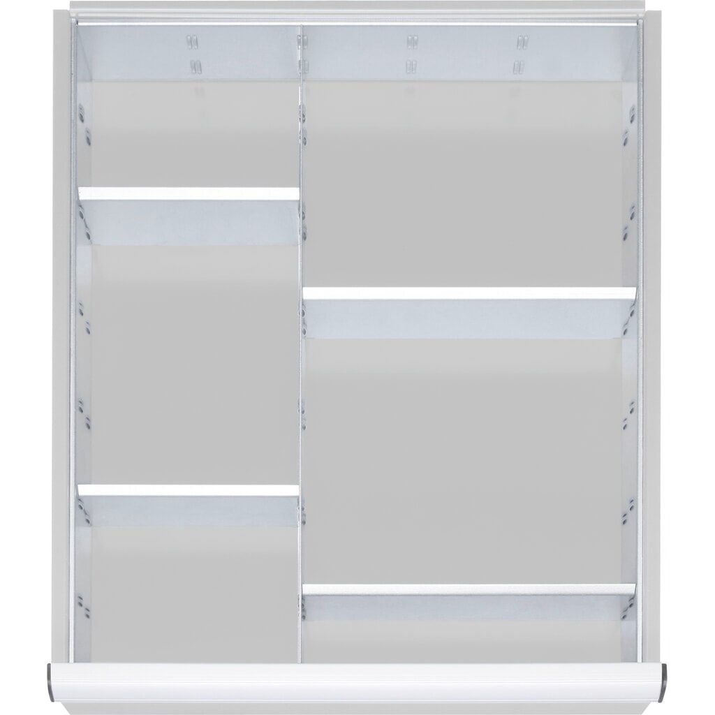 Produktabbildung: Steinbock® Selection Schubladeneinteilungs-Set, für Schubladenmaße BxT 490 x 560 mm mit Blendenhöhe 60-90 mm, 1x 4 Trennwände