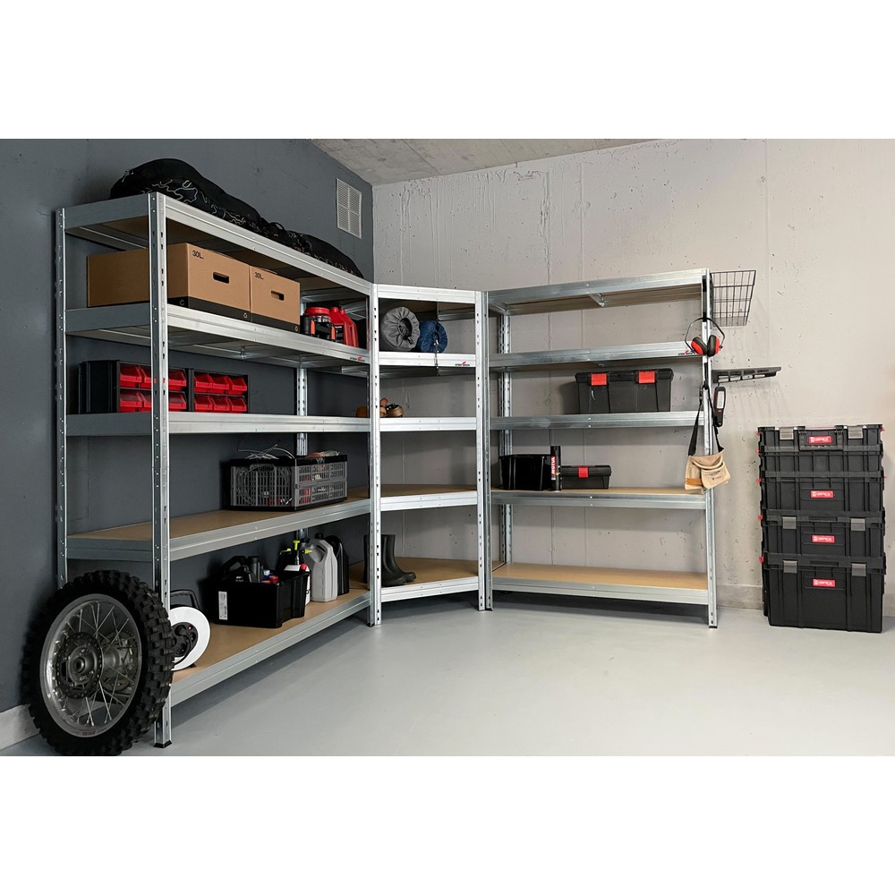 Produktabbildung Nr. 6: Steinbock® Fachboden-Eckregal Rivet verzinkt, Fachlast 250 kg, HxBxT 1.800 x 900 x 450 mm