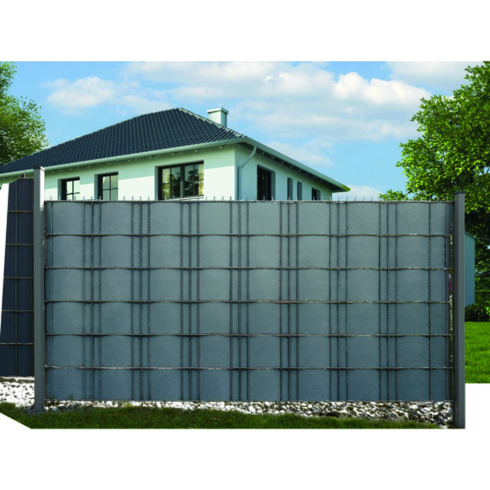 Produktabbildung Nr. 2: Steinbock® Sichtschutzstreifen Spenderrolle, PP, Gesamtlänge 75,9 m, 3 Rollen á 10 Streifen, grau