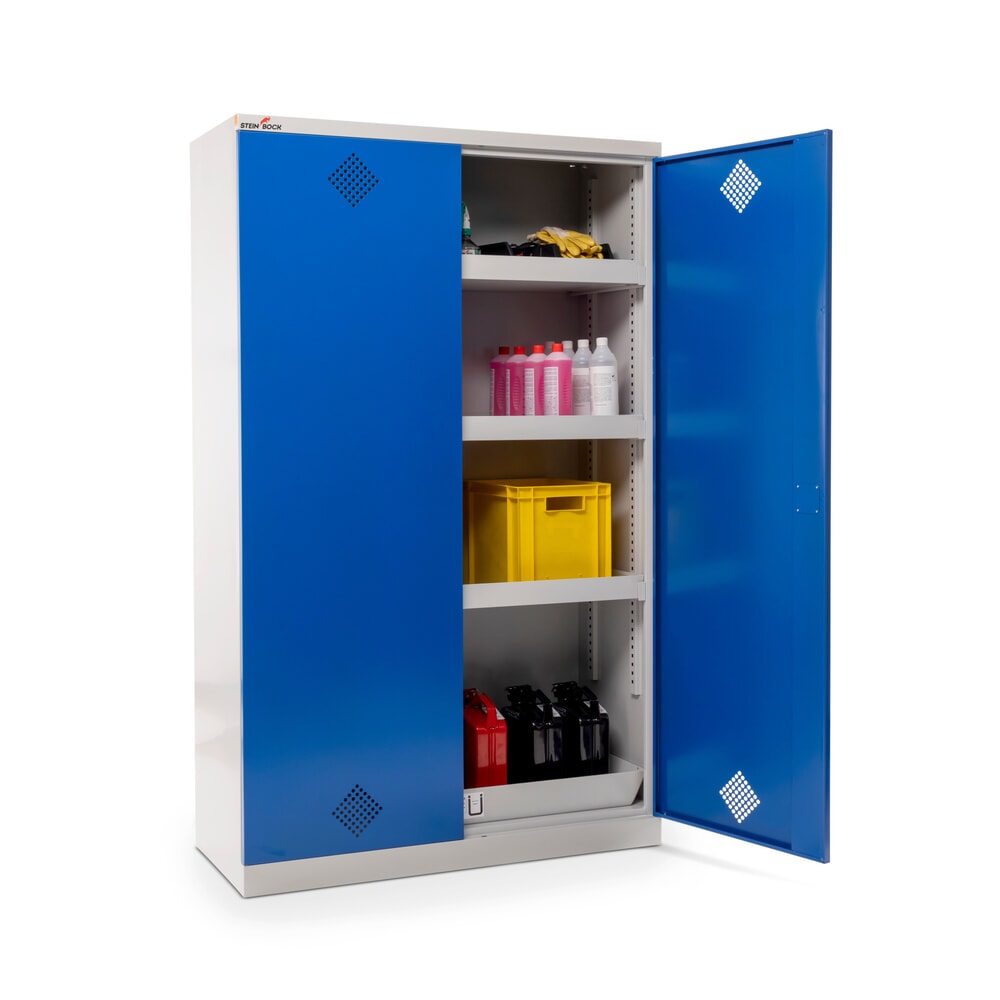 Termékkép száma 11: Steinbock® vegyszerszekrény, 4 padlógyűjtőtálca StawaR szerint, Ma x Szé x Mé 1950 x 1200 x 500 mm