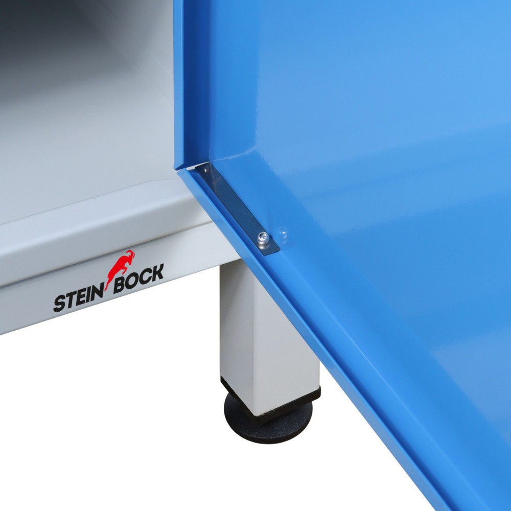 Produktabbildung Nr. 3: Steinbock® Werkbank Premium, 1 Regalabteil, 1 Tür, TK 300 kg, HxBxT 840 x 1.200 x 600 mm, RAL 7035/5012