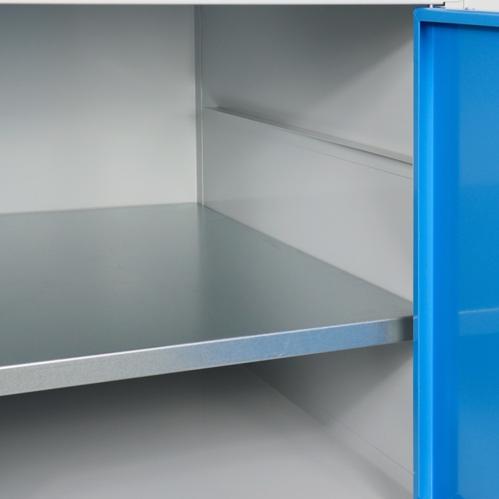Produktabbildung Nr. 4: Steinbock® Werkbank Premium, 1 Regalabteil, 1 Tür, TK 300 kg, HxBxT 840 x 1.200 x 600 mm, RAL 7035/5012