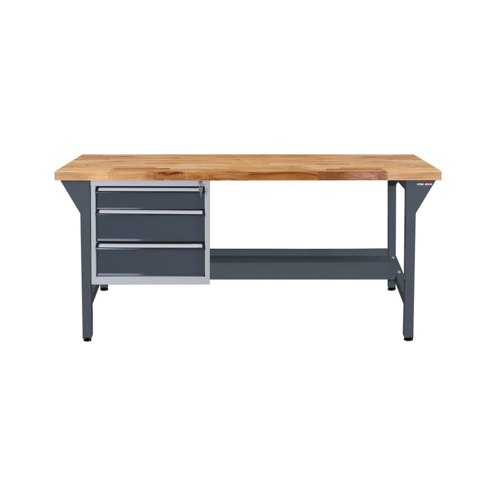 Produktabbildung Nr. 2: Steinbock® Werkbank Pro, 3 Schubladen, 1 Ablage, TK 500 kg, HxBxT 850 x 1.500 x 750 mm, RAL 7016