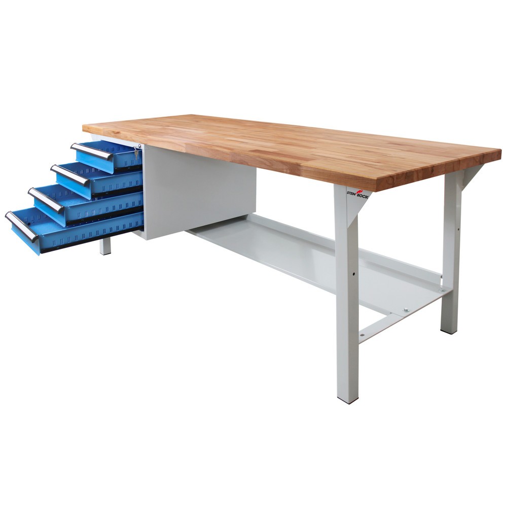 Produktabbildung Nr. 5: Steinbock® Werkbank Pro, 4 Schubladen, 1 Ablage, TK 500 kg, HxBxT 850 x 2.000 x 750 mm, RAL 7035/5012