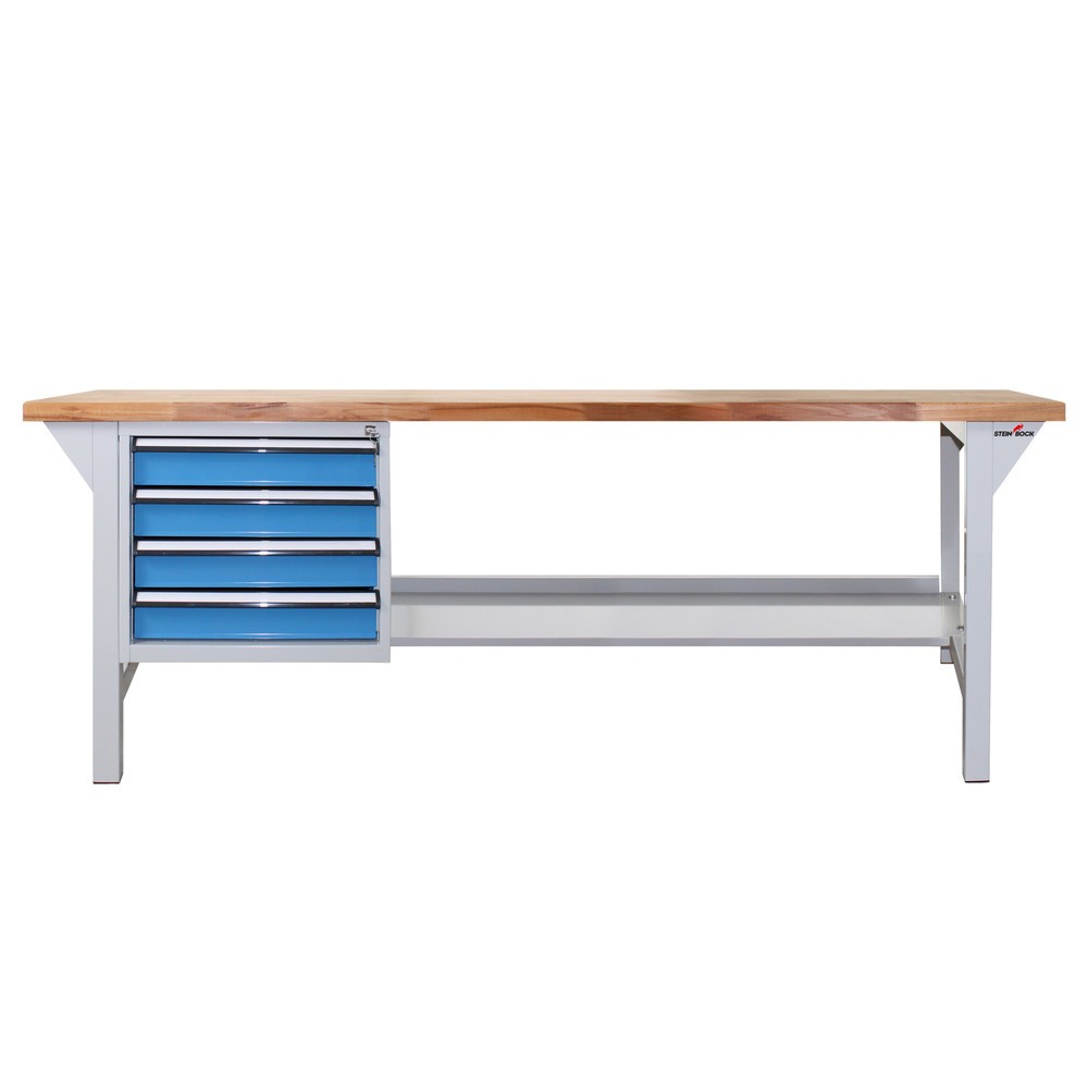 Produktabbildung Nr. 6: Steinbock® Werkbank Pro, 4 Schubladen, 1 Ablage, TK 500 kg, HxBxT 850 x 2.000 x 750 mm, RAL 7035/5012