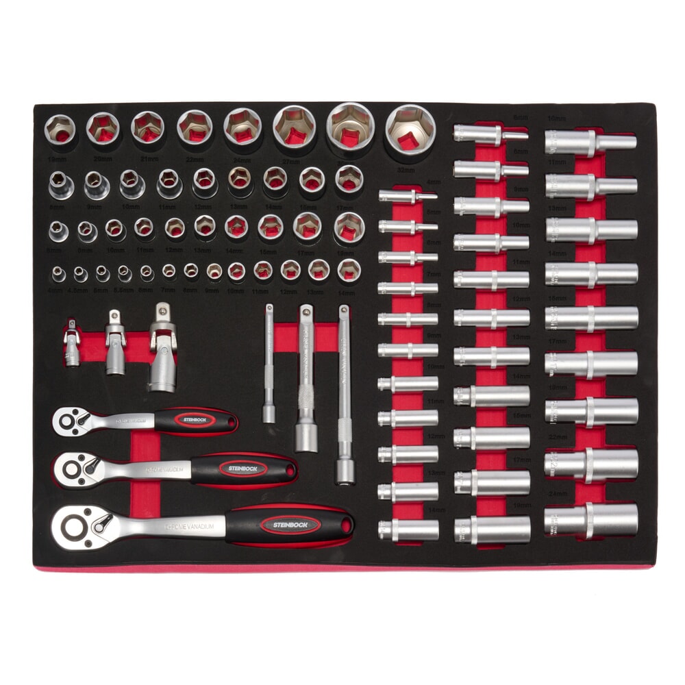 Produktabbildung Nr. 8: Steinbock® Werkstattwagen L, 7 Schubladen, abschließbar, inkl. 178-teiligem Werkzeugsortiment