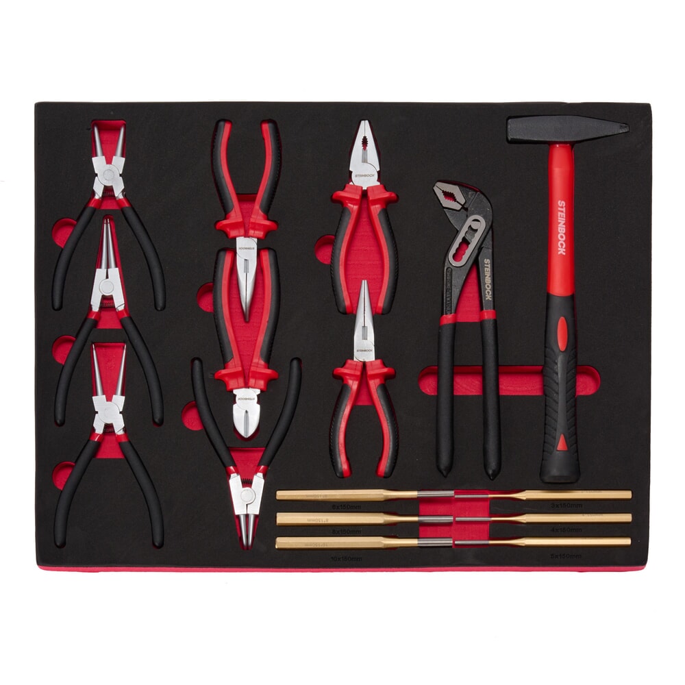 Produktabbildung Nr. 8: Steinbock® Werkstattwagen M, 7 Schubladen, abschließbar, inkl. 130-teiligem Werkzeugsortiment