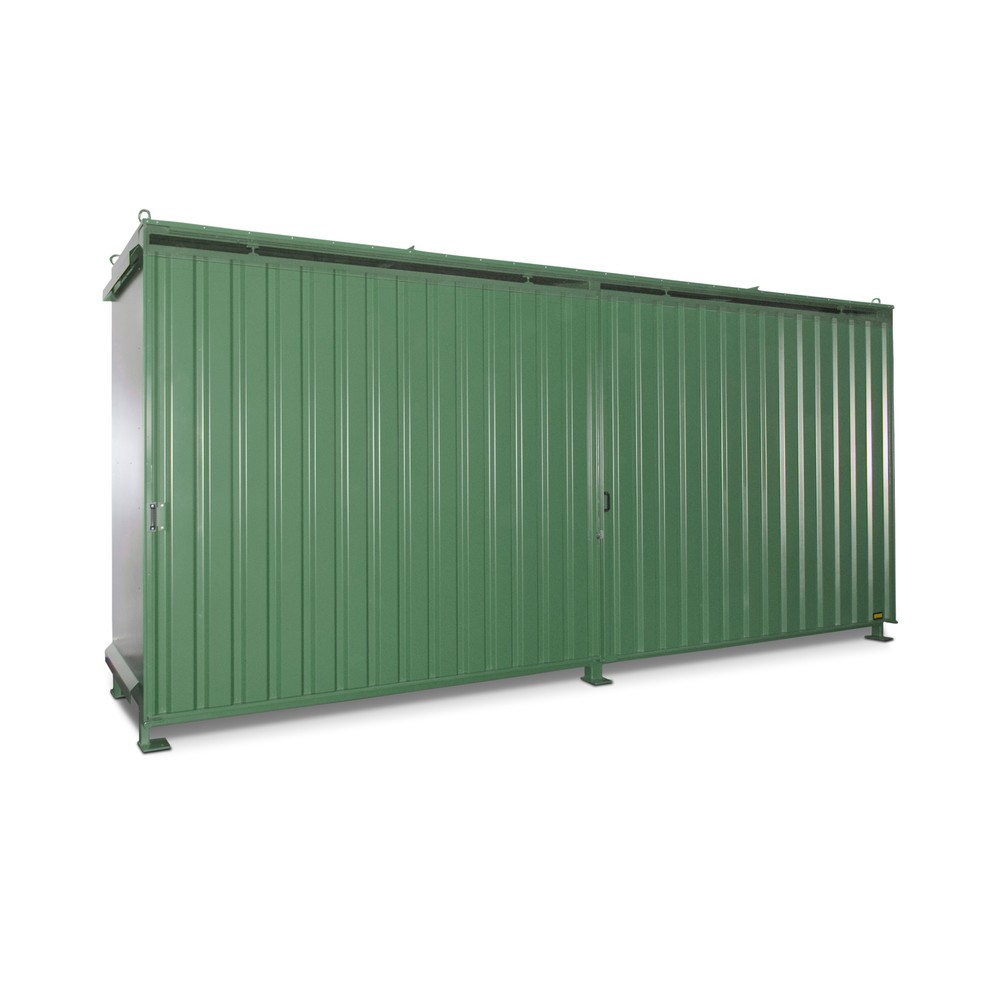 Product afbeelding: Stellingcontainer voor 12 x EP / 8 x CP3, 2 niveaus, 2 schuifdeuren, resedagroen